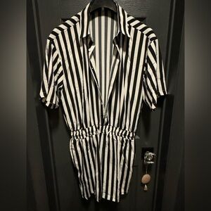 Black and white stripe jumpsuit no label​​​